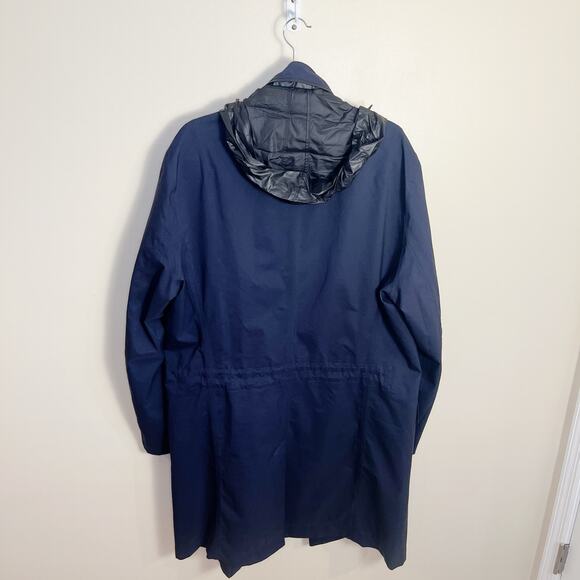 Hugo Boss Mens Water Repellent Jacket Navy Hooded Button and Zip Size 42L - Picture 6 of 14